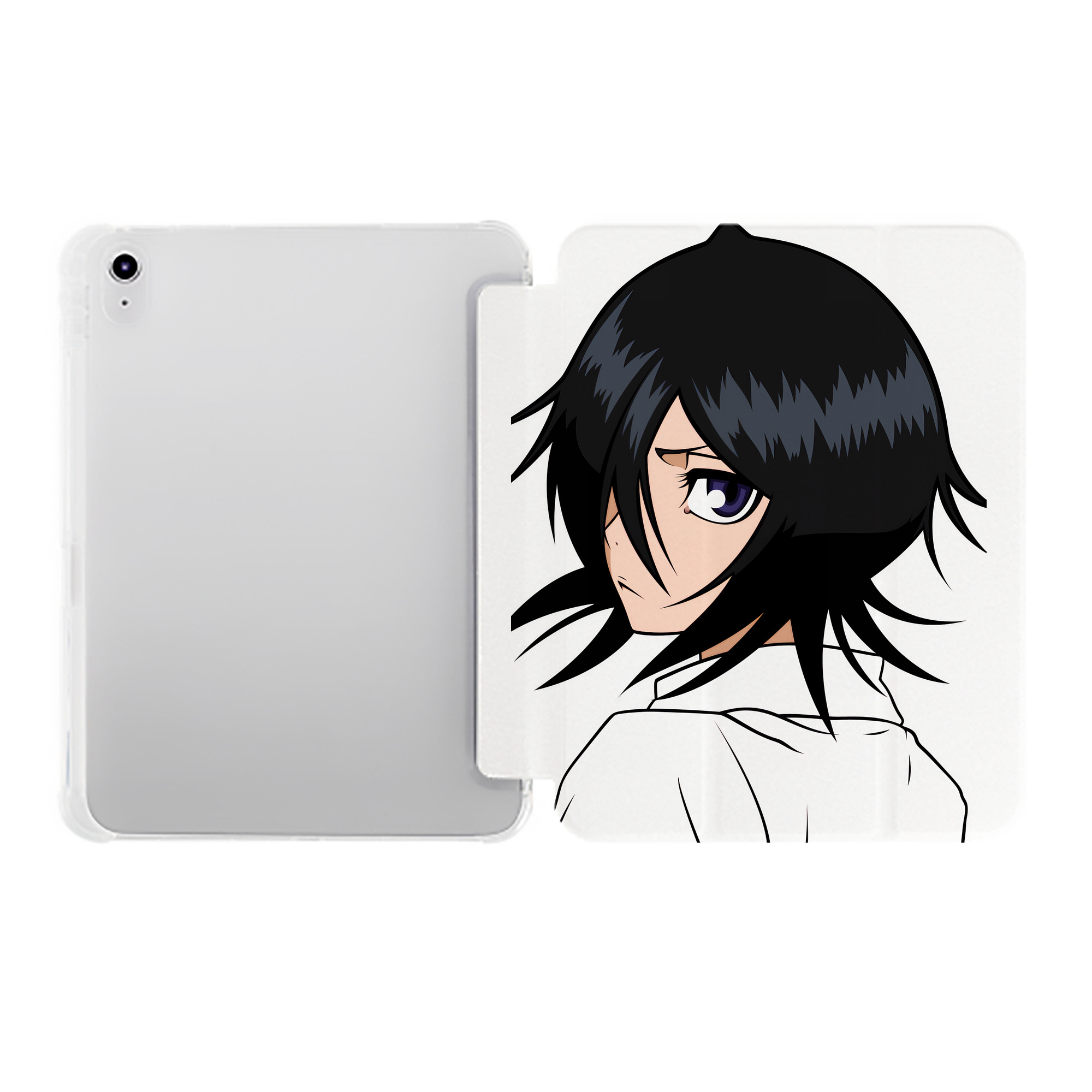 （画像用） ブリーチ 朽木ルキア BLEACH Kuchiki Rukia IPad ケース ペン収納付き 三つ折りスタンド PUレザー×シリコン 対応機種9.5/10.5/10.9インチ